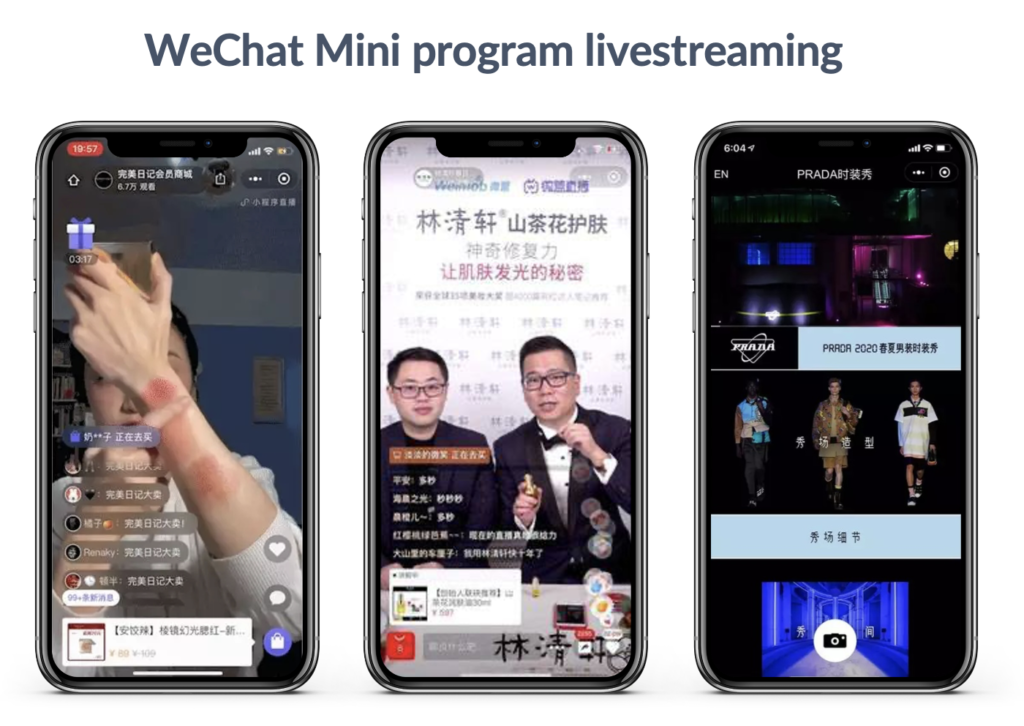 WeChat mini program livestreaming examples