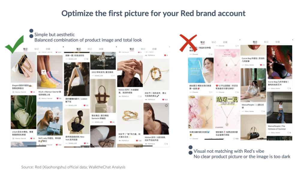 red xiaohongshu content marketing tips visual creatives